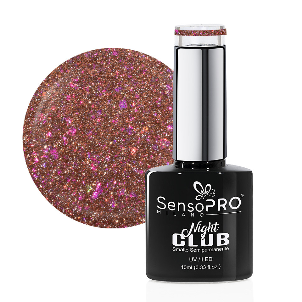 Oja Semipermanenta Night Club SensoPRO Milano 10ml - Mocha Glitter