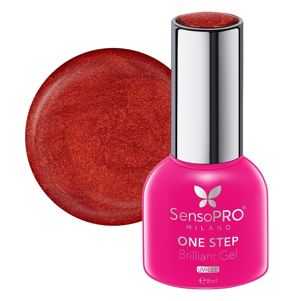 Oja Semipermanenta One Step Brilliant Gel SensoPRO Milano 8ml, Flaming Red #77