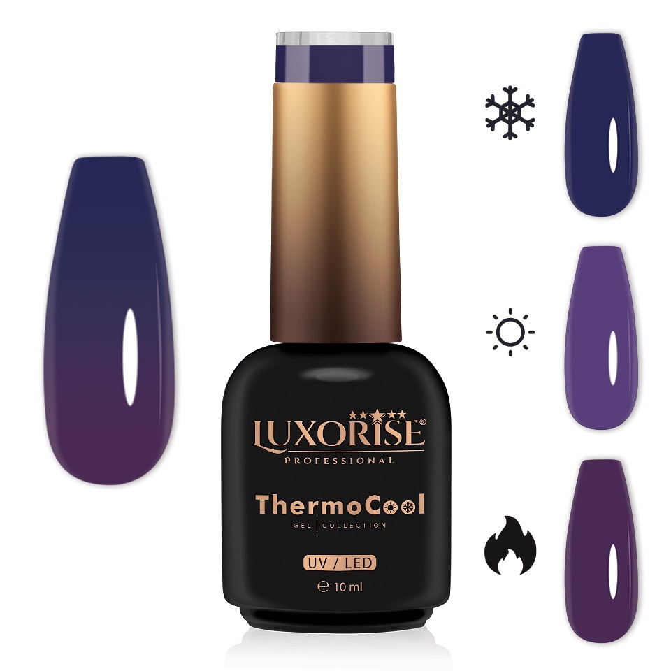 Oja Semipermanenta Termica 3 Culori LUXORISE ThermoCool - Plum Affair 10ml