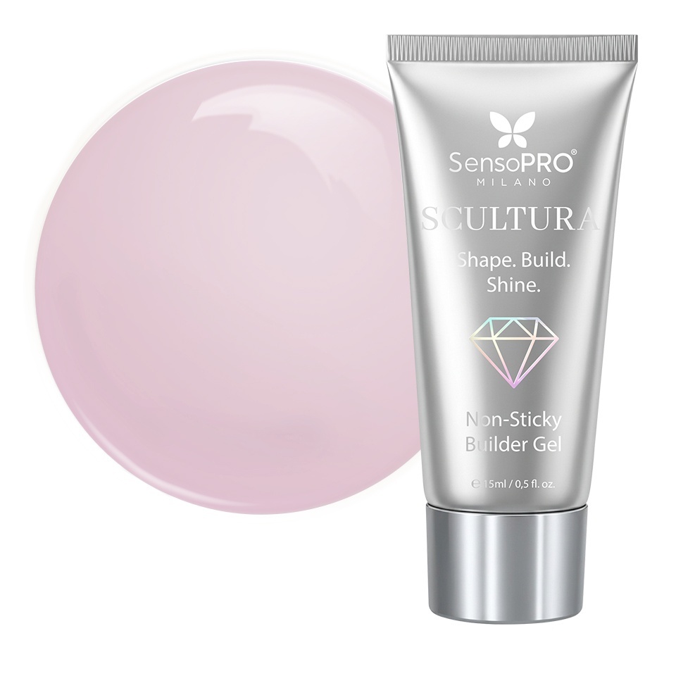 Polygel SCULTURA Non Sticky SensoPRO Milano - Rose Veil, 15ml – Polygel - SCULTURA SensoPRO Milano Roz