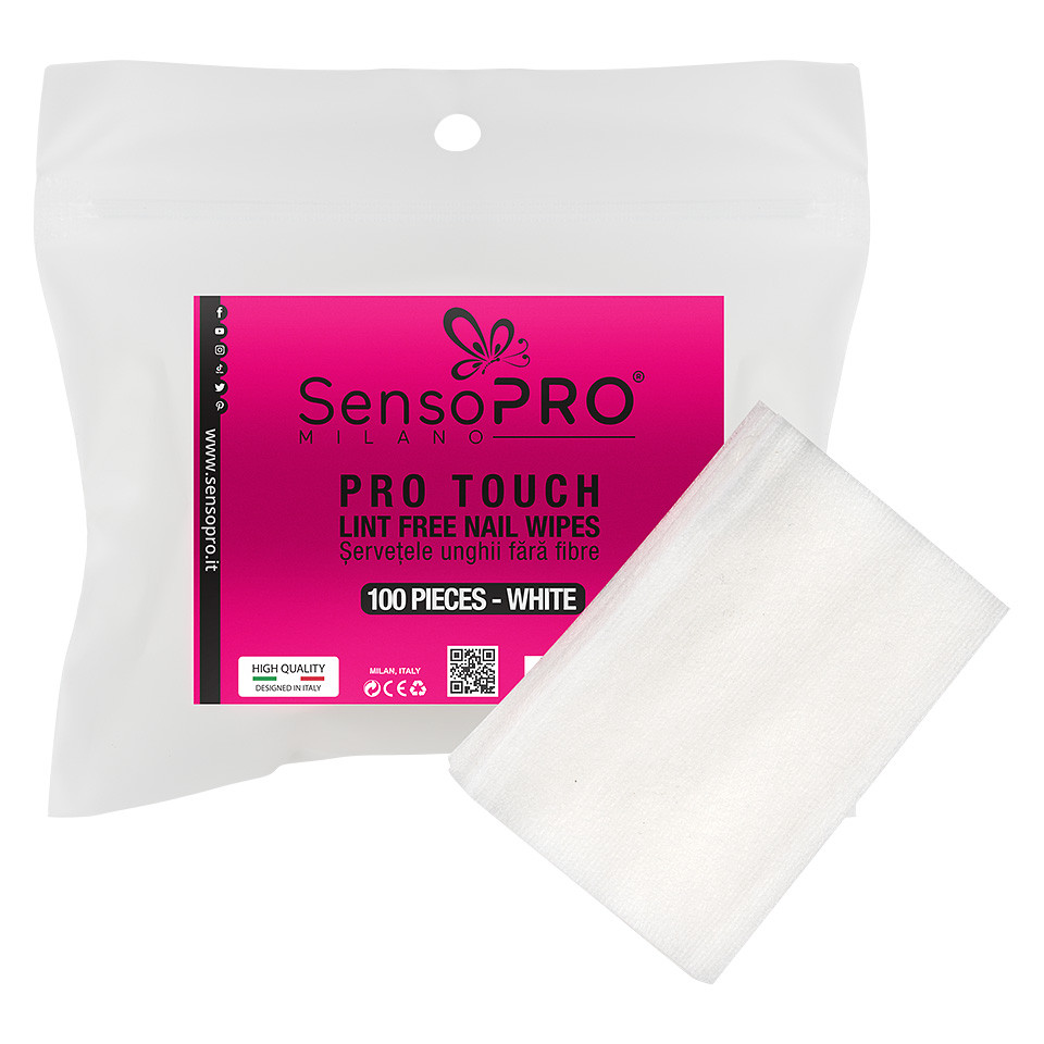 Servetele Unghii Pro Touch – SensoPRO Milano, White, 100 buc kitunghii.ro imagine