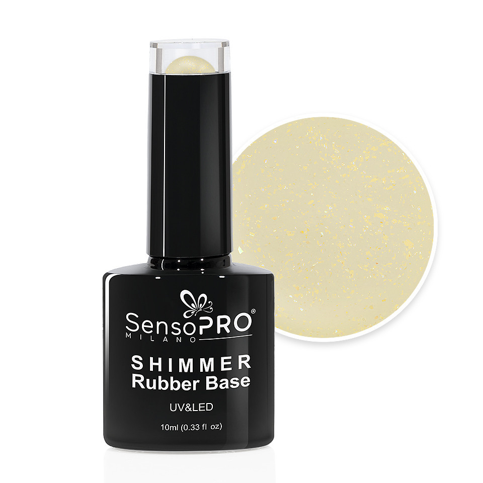 Shimmer Rubber Base SensoPRO Milano – #28 Pearly Golden, 10ml