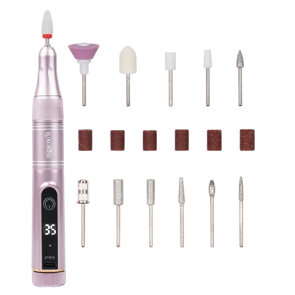 Freza Unghii Portabila DiamondEdge PRO 35.000 RPM - LUXORISE, Pink