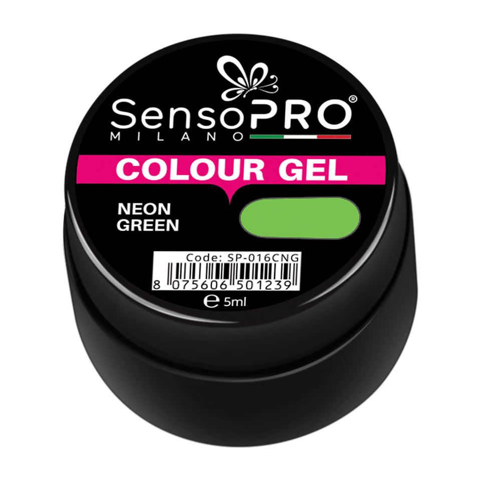 Gel UV Colorat Neon Green 5ml, SensoPRO Milano