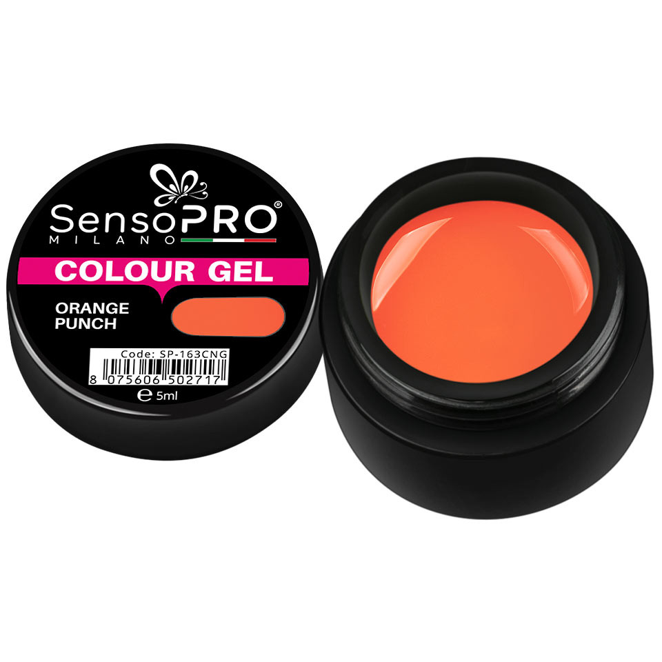 Gel UV Colorat Orange Punch 5ml, SensoPRO Milano 5ml imagine pret reduceri