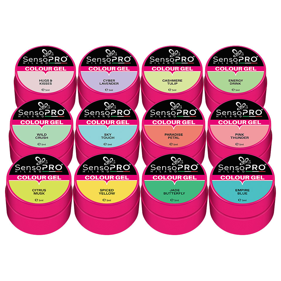 Set 12 Geluri UV Colorate SensoPRO Milano - Forever Young Collection