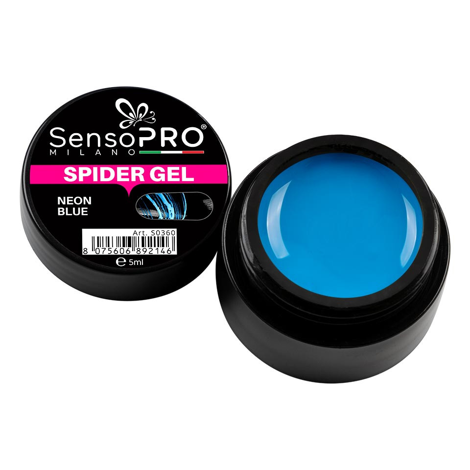 Spider Gel SensoPRO Neon Blue, 5 ml kitunghii,SensoPRO Milano,Spider,Gel,SensoPRO,Neon,Blue,Geluri
