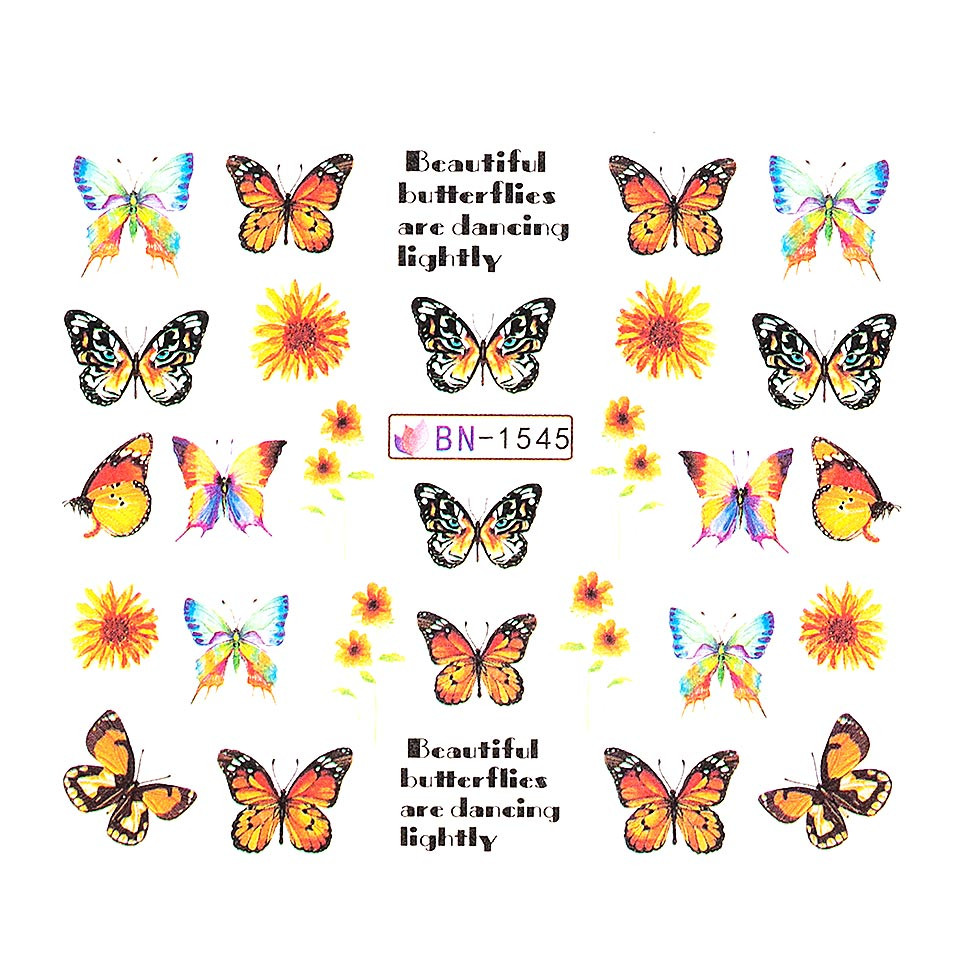 Tatuaj unghii LUXORISE, Butterfly BN-1545 kitunghii imagine noua
