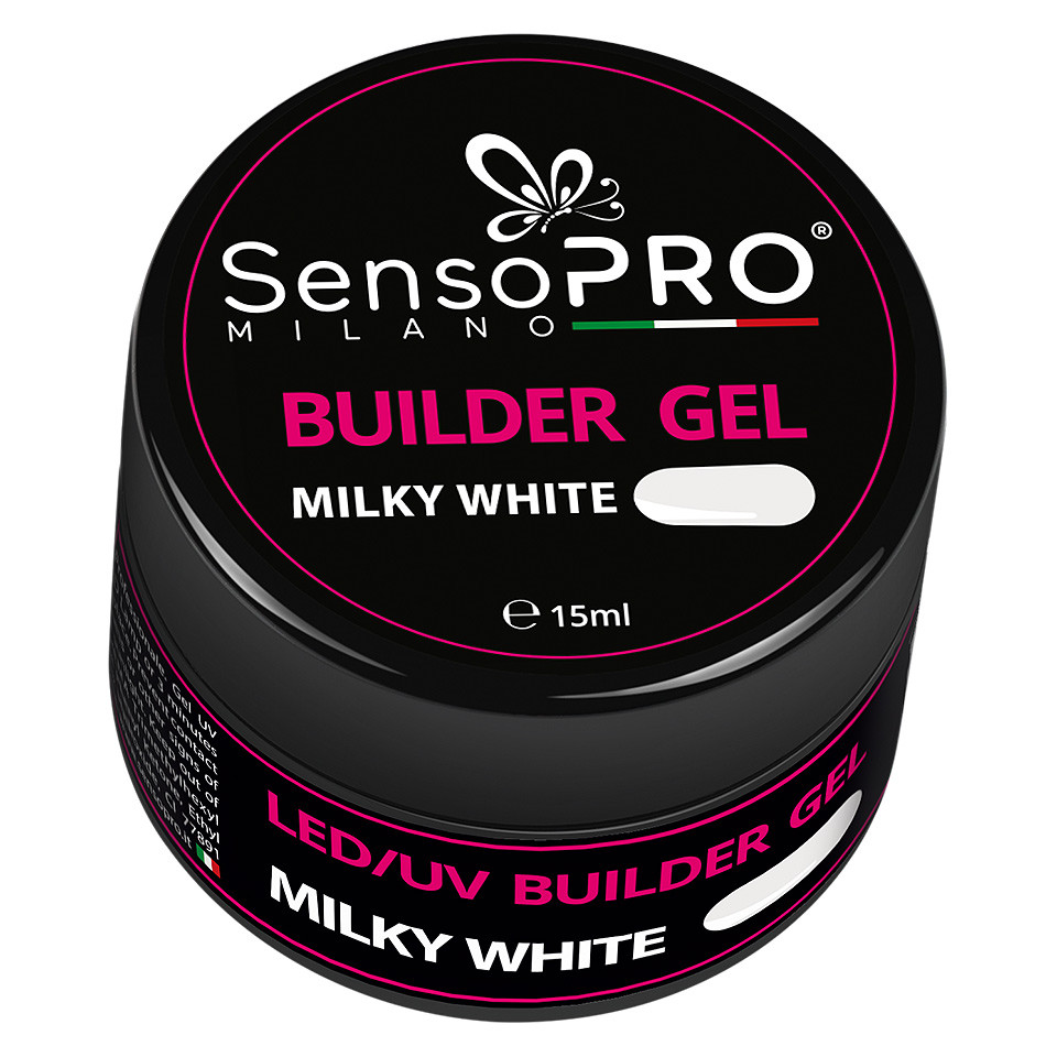Gel Constructie Unghii SensoPRO Milano 15ml - Milky White