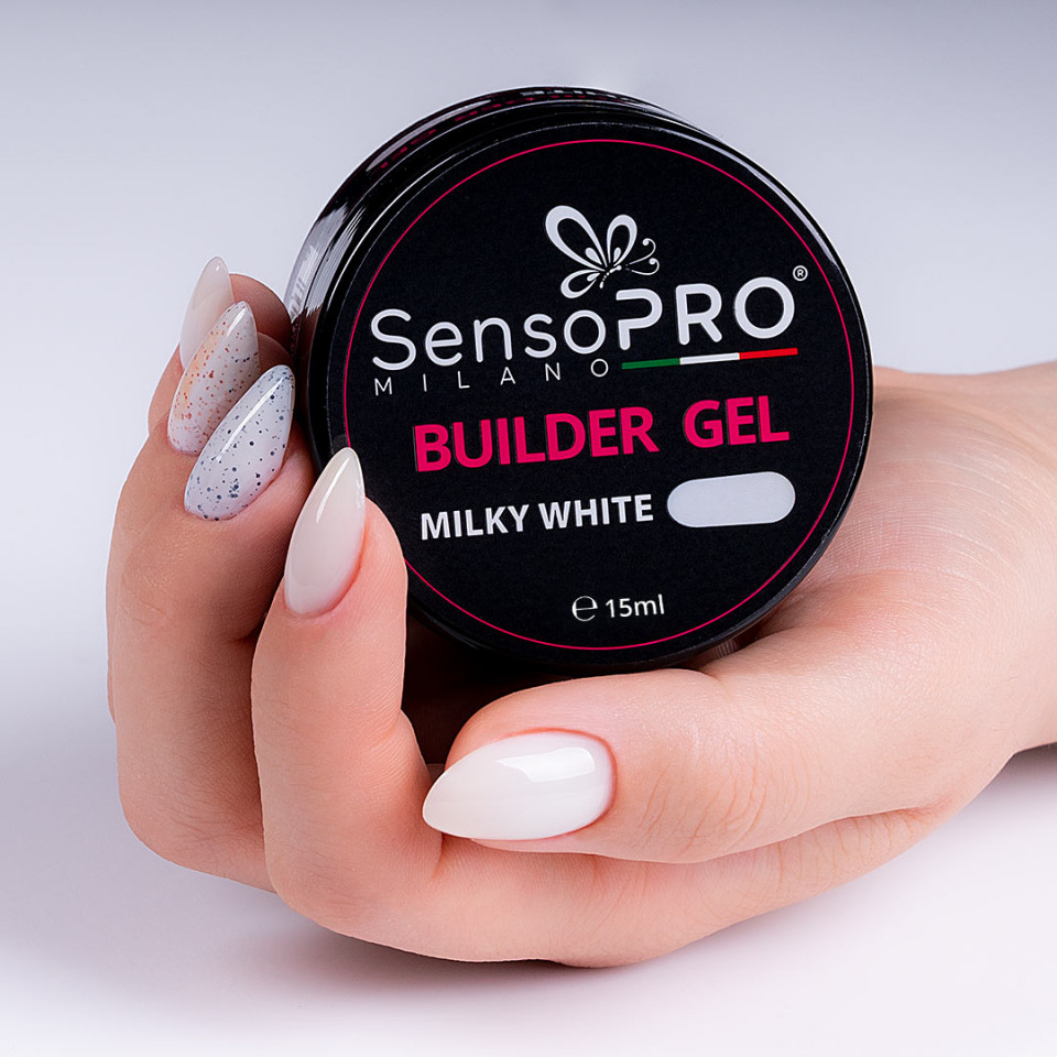 Gel Constructie Unghii SensoPRO Milano 15ml - Milky White
