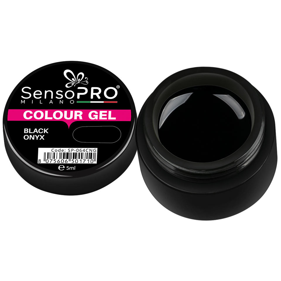 Gel UV Colorat Black Onyx 5ml, SensoPRO Milano 5ml imagine pret reduceri