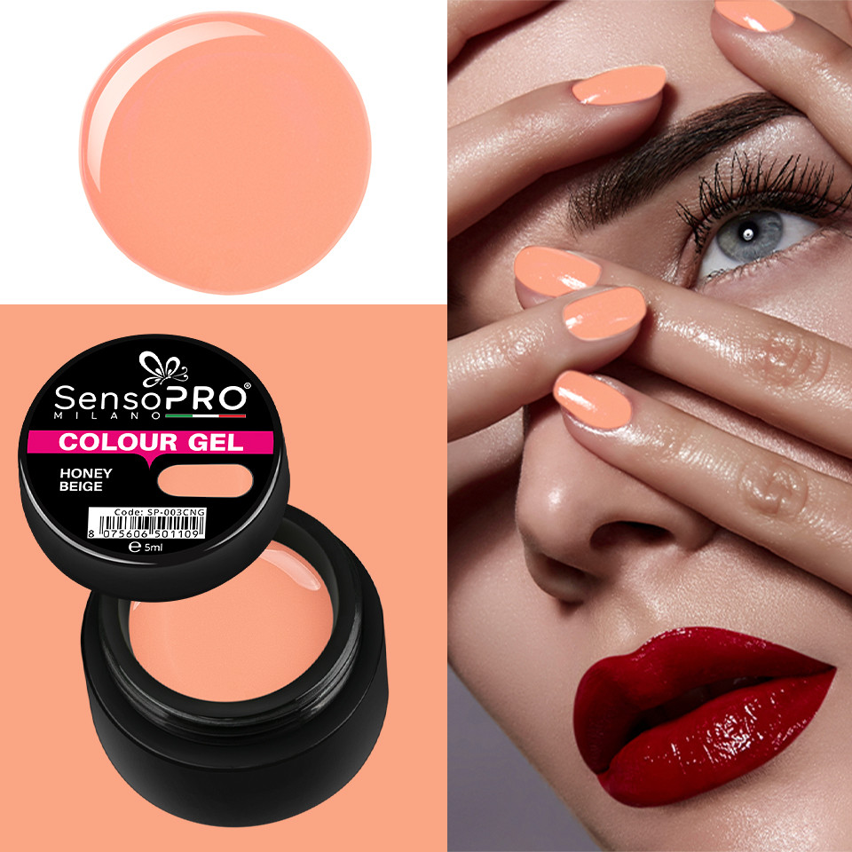 Gel UV Colorat Honey Beige 5ml, SensoPRO Milano
