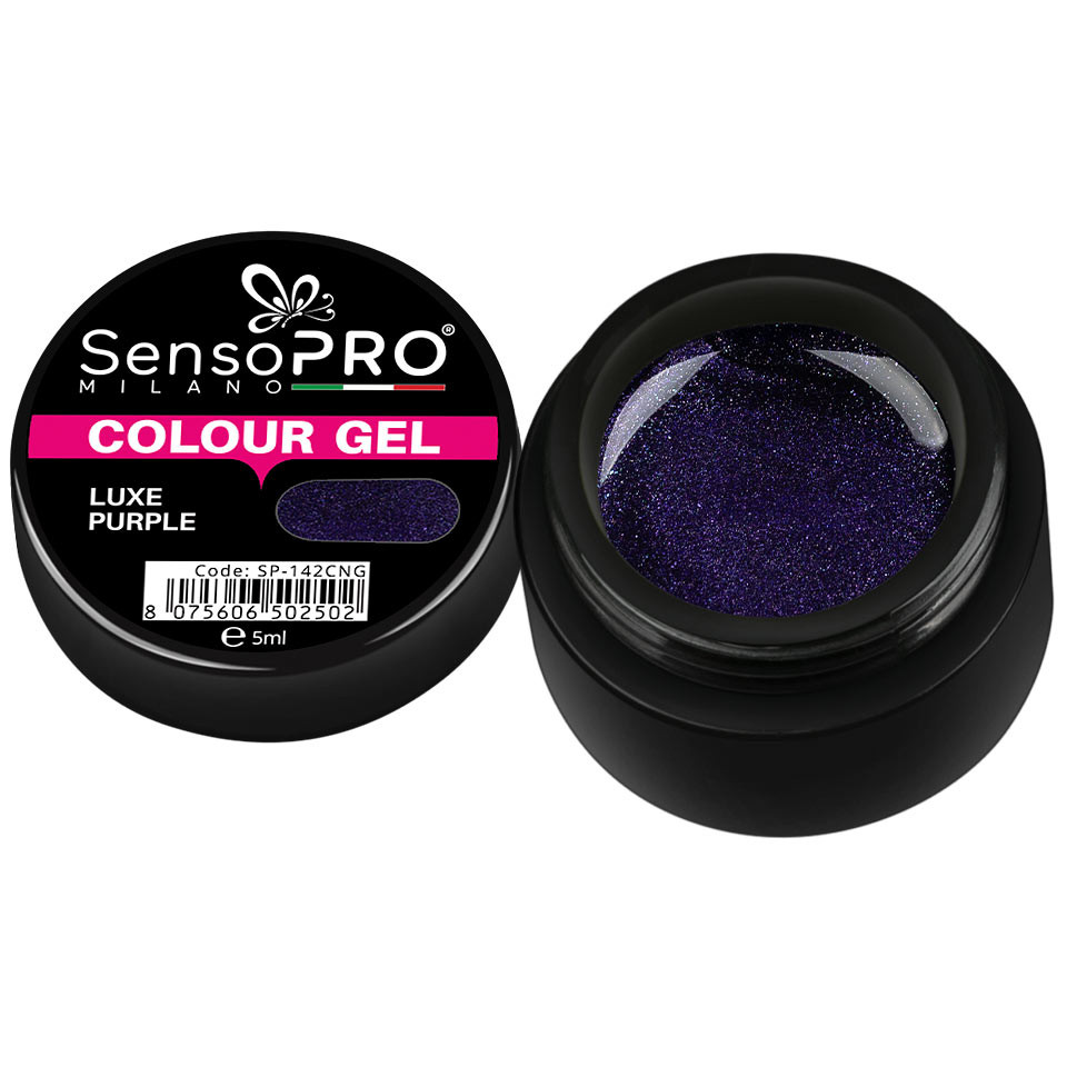Gel UV Colorat Luxe Purple 5ml, SensoPRO Milano 5ML poza noua reduceri 2022