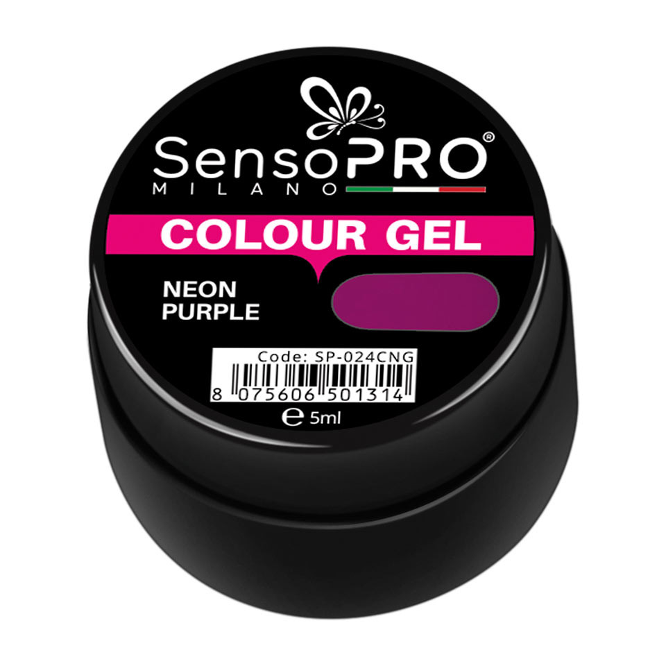 Gel UV Colorat Neon Purple 5ml, SensoPRO Milano