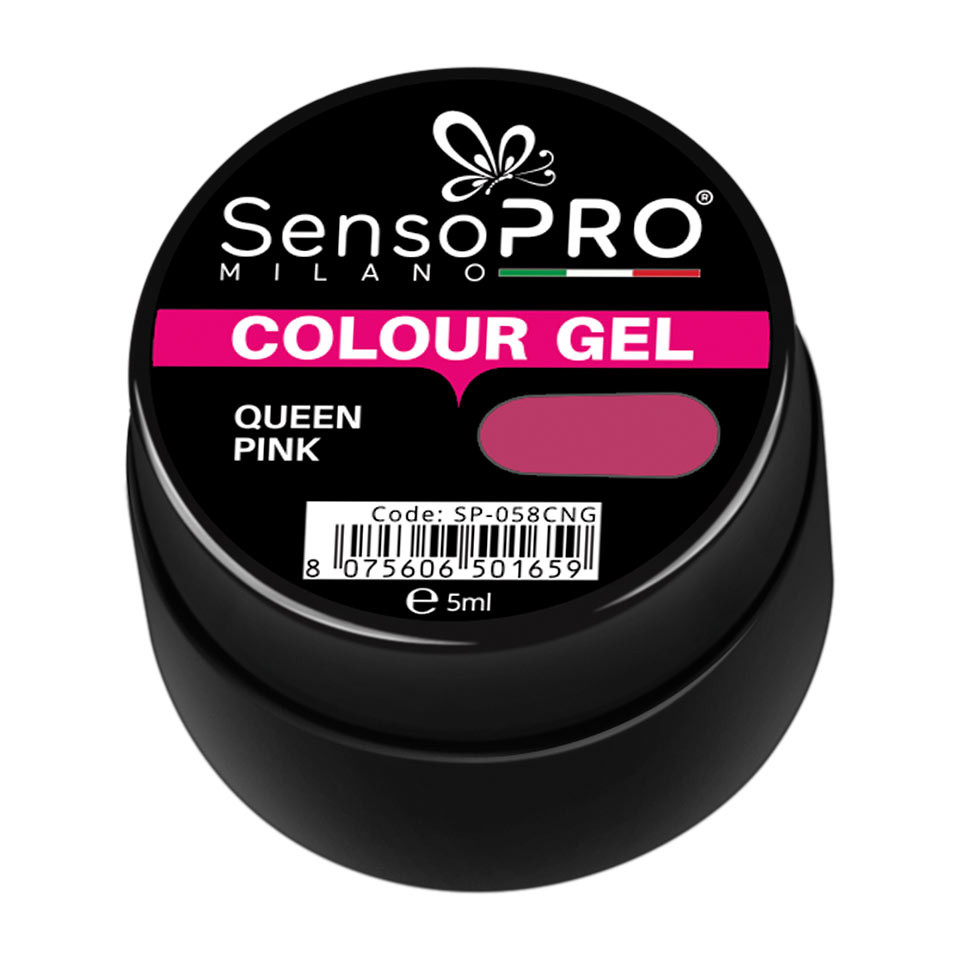 Gel UV Colorat Queen Pink 5ml, SensoPRO Milano