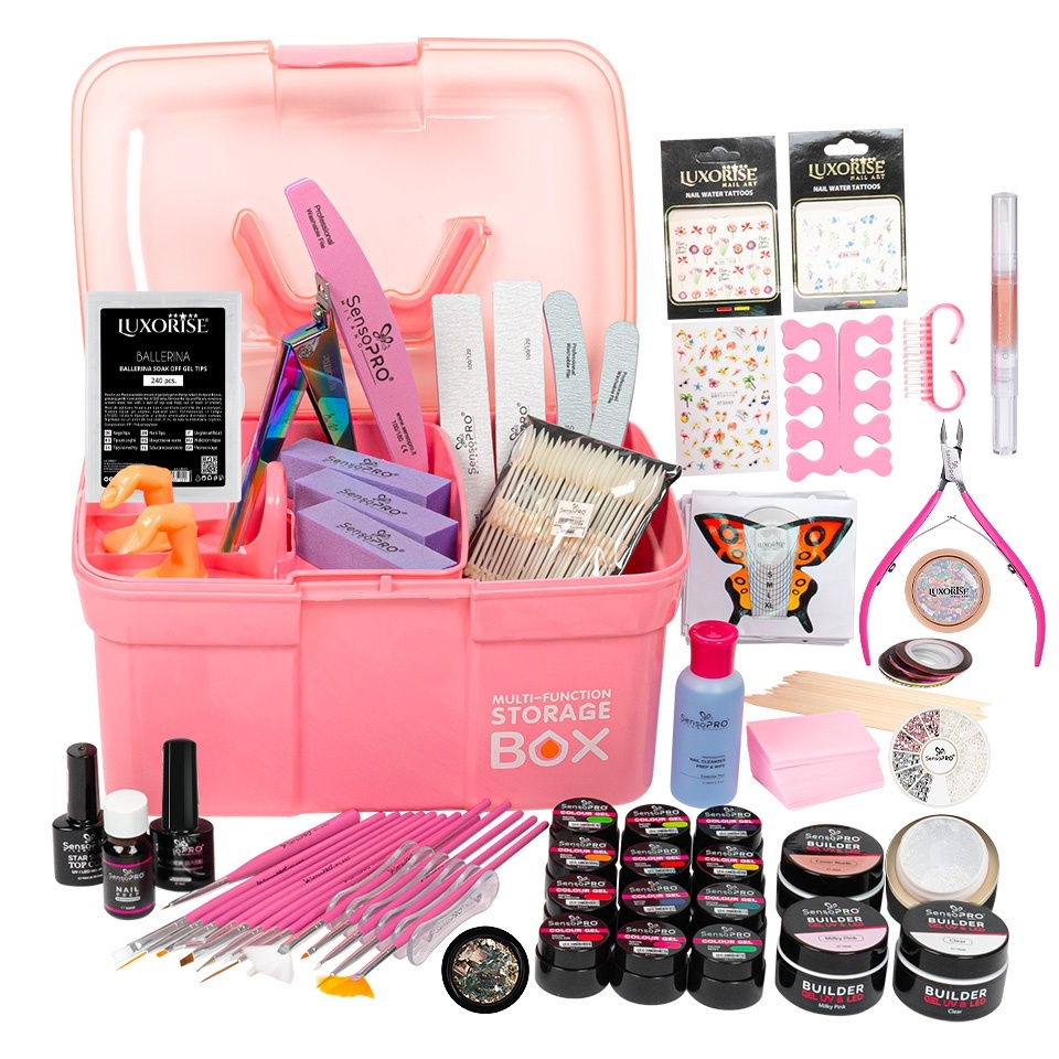 Kit Unghii Gel fara Lampa UV Promotie #07 + CADOURI 12 Geluri UV & Cutie Manichiura