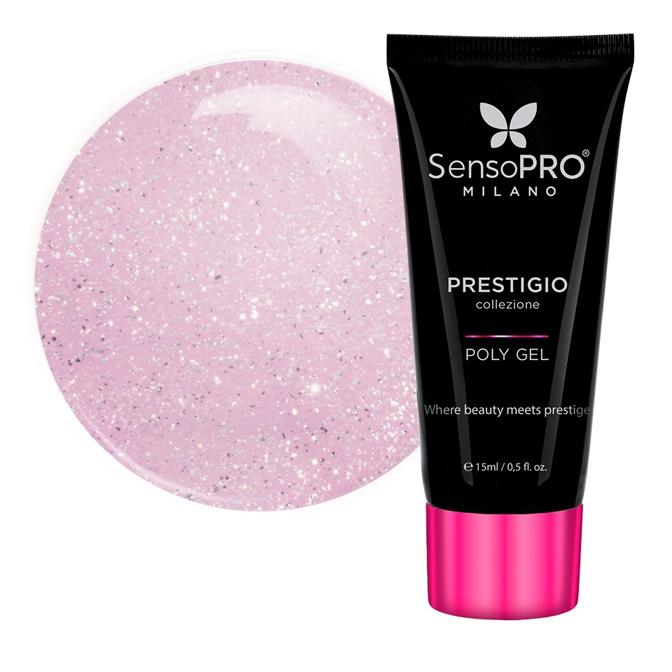Polygel PRESTIGIO SensoPRO Milano - Sugar Blush, 15ml – Polygel - PRESTIGIO SensoPRO Milano Roz