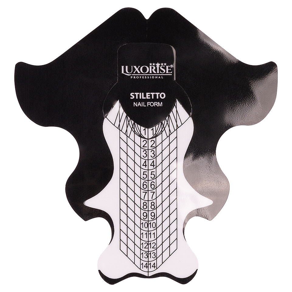 Sabloane Constructie Unghii LUXORISE Stiletto – Black, 50 buc Accesorii imagine 2022