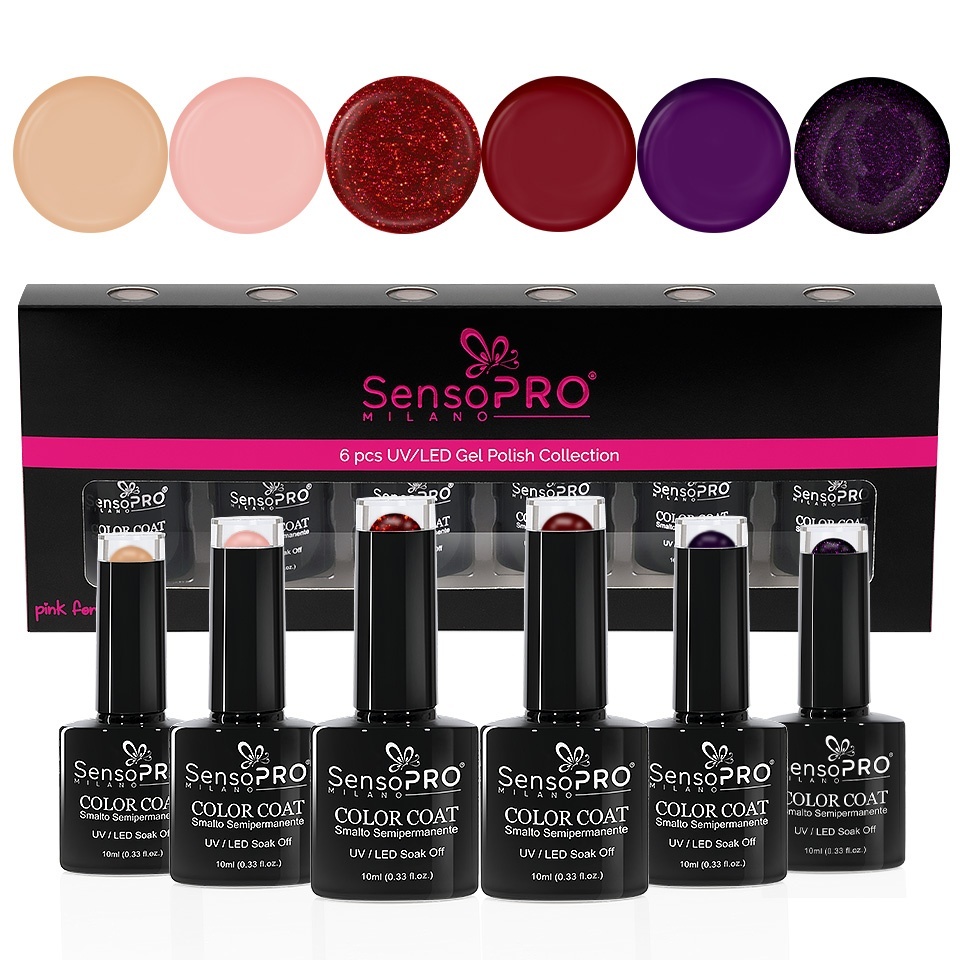 Set 6 Oje Semipermanente 10ml SensoPRO Milano, Hollywood Boulevard