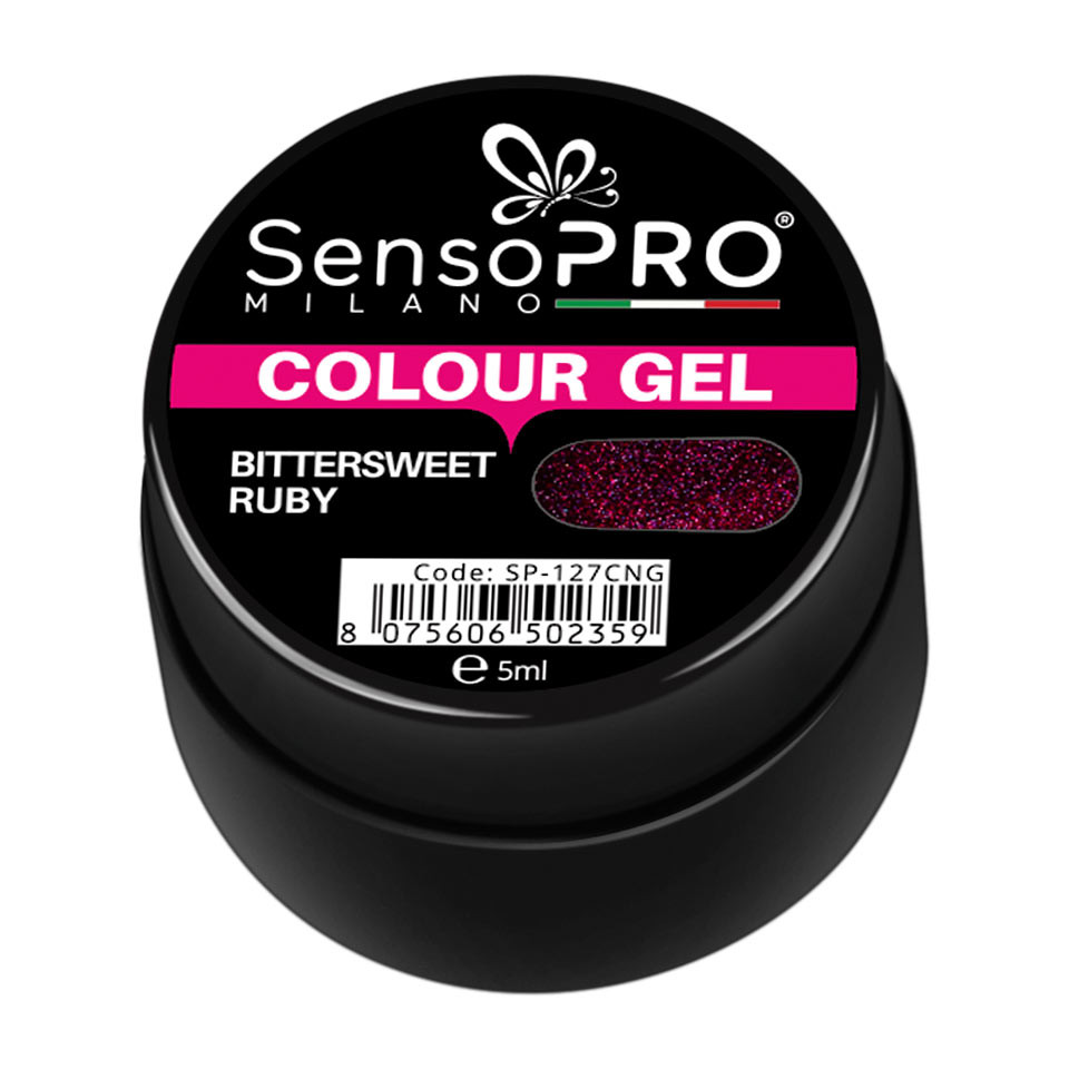 Gel UV Colorat Bittersweet Ruby 5ml, SensoPRO Milano
