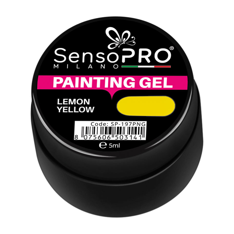 Gel UV Pictura Unghii Lemon Yellow 5ml, SensoPRO Milano