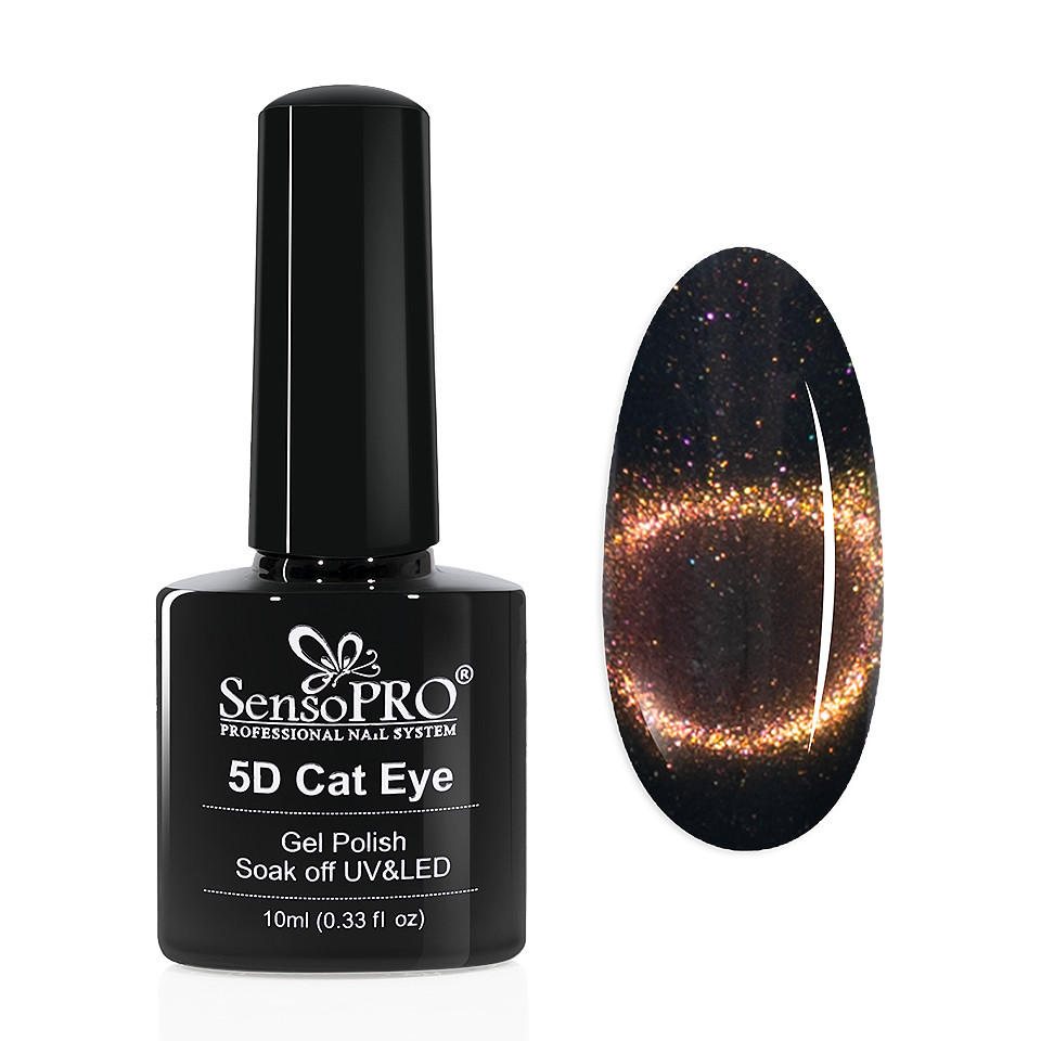 Oja Semipermanenta Cat Eye Gel 5D SensoPRO 10ml, #14 Solar kitunghii.ro Oja Cat Eye Gel 5D SensoPRO 10ml