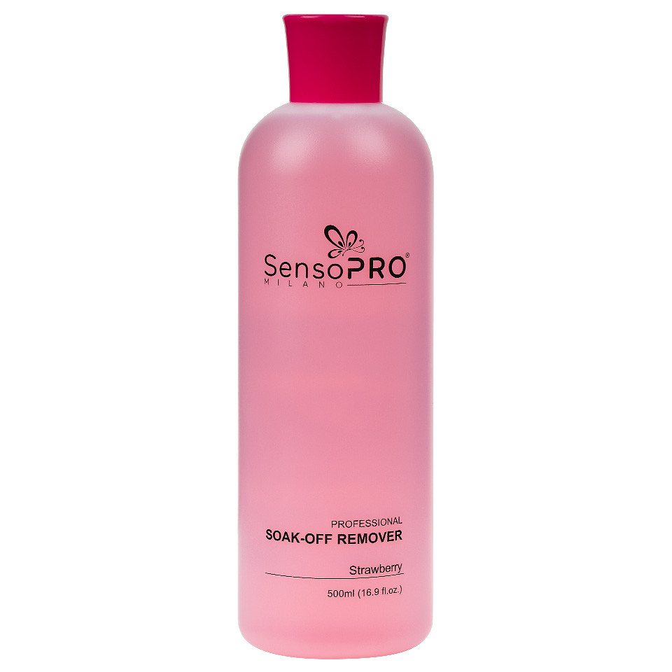 Soak-Off Remover Strawberry SensoPRO Milano, 500ml kitunghii.ro imagine pret reduceri