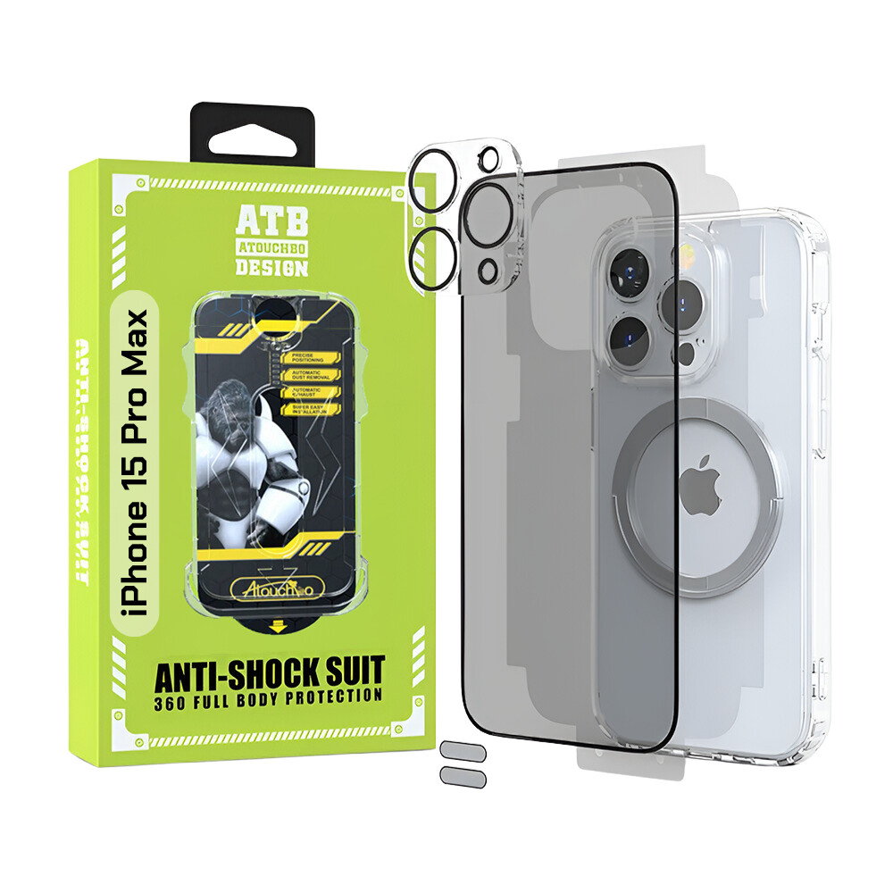 ATB Husa iPhone 15 Pro Max TPU Antisoc - Folie Sticla Privacy - Folie Spate - Protectie Camera - Ine