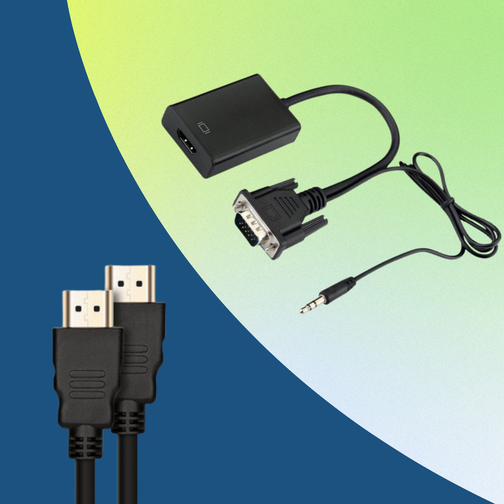 Pachet Convertor adaptor VGA tata la Hdmi mama cu audio si cablu micro usb, negru + Cablu HDMI v2.0 ARC High Speed UHD 4K@60Hz
