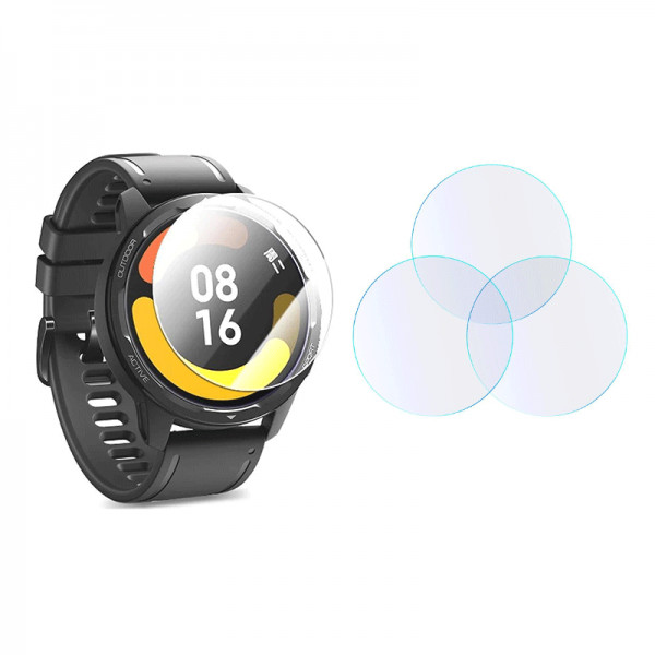 Set 3 folii de protectie ecran pentru Xiaomi Watch S1, din sticla securizata, rezistenta la zgarietu