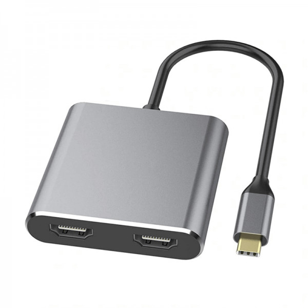 Hub adaptor 4 in 1 USB Type-C Thunderbolt la output 2 x HDMI 4K 60Hz, USB 3.0 5Gbps si PD Type-C 60W