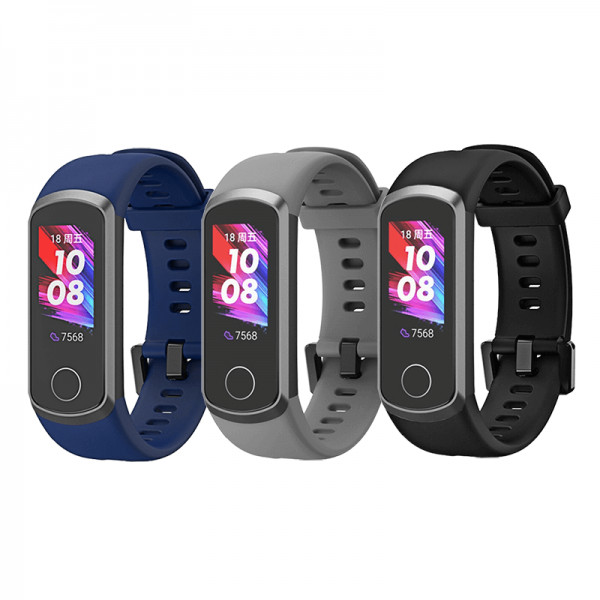 Set 3 curele sport pentru bratara Huawei Honor Band 5i / Huawei Band 4 din silicon , negru , gri, albastru