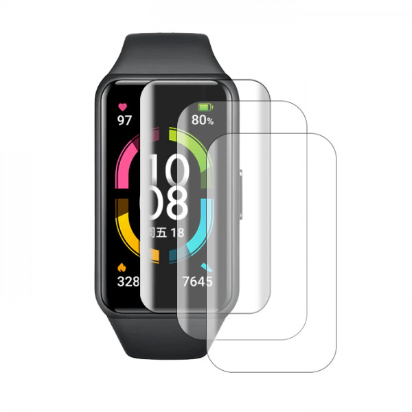 Set 3 folii de protectie ecran pentru Huawei Band 6/ Honor Band 6, din Hidrogel rezistent la zgariet