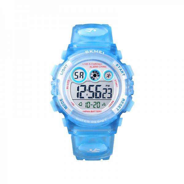 Ceas de copii sport SKMEI 1451 waterproof 5ATM cu cronometru, alarma, data si iluminare ecran, albastru