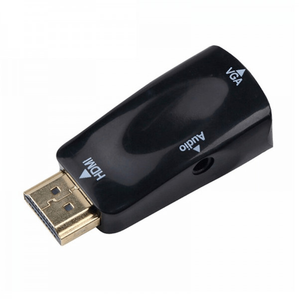 Mini convertor adaptor HDMI tata la VGA mama,Full HD 1080P, cu output Audio , Jack 3.5mm negru