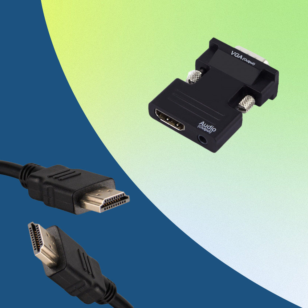 Pachet Adaptor Hdmi mama to VGA tata convertor cu audio ce suporta semnal 1080P, negru + Cablu HDMI v2.0 ARC High Speed UHD 4K@60Hz