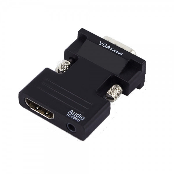 Adaptor Hdmi mama to VGA tata convertor cu audio ce suporta semnal 1080P, negru