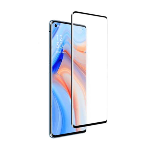 Folie de protectie din sticla securizata pentru Oppo Reno 4 Pro 3D curbata, negru