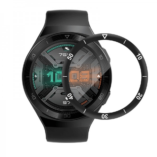 Folie de protectie ecran fullsize 3D pentru Huawei Watch GT2E, 46mm, din fibra de sticla si hidrogel