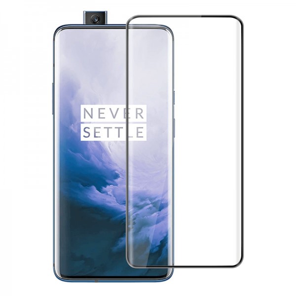 Folie protectie sticla securizata curbata pentru OnePlus 7T Pro/ 7 Pro, negru