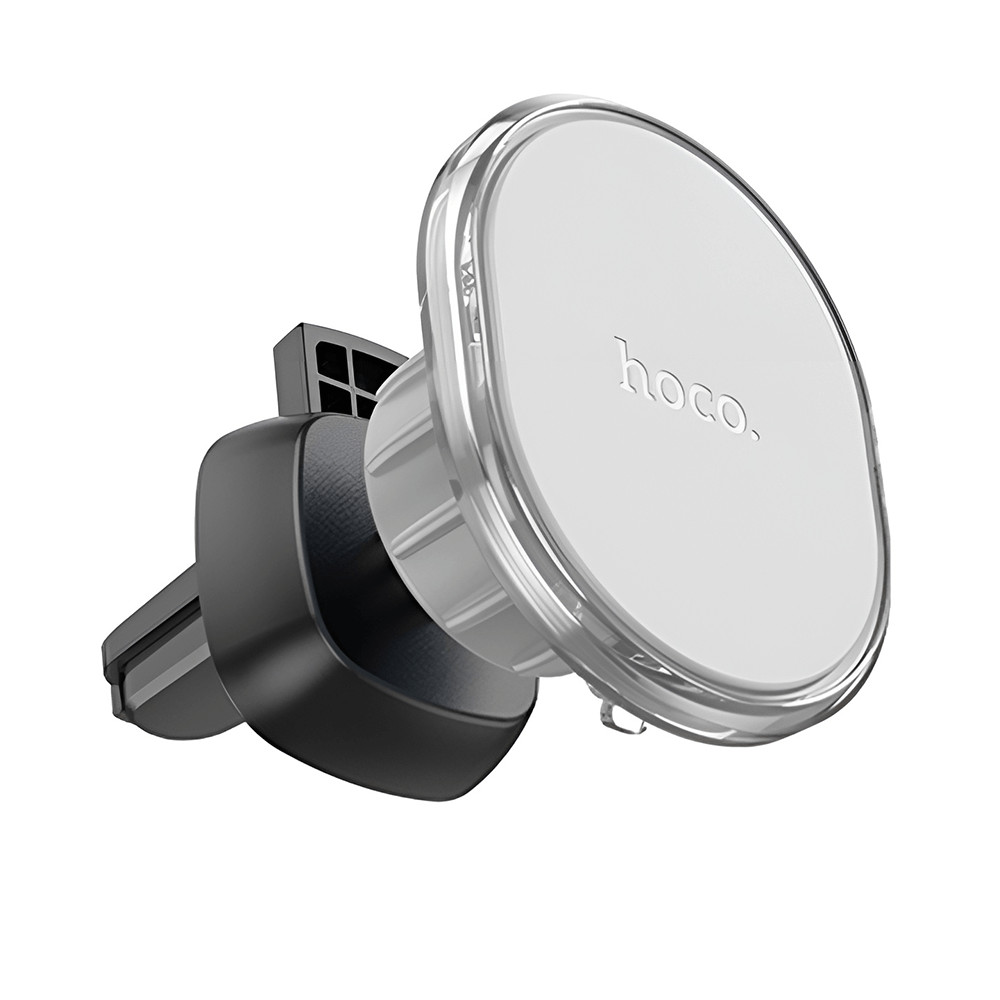Hoco Suport telefon auto magnetic cu sistem de prindere pentru grila ventilatie, rotire 360, sticker metalic, gri