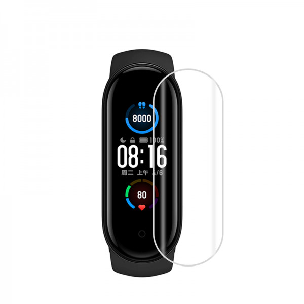 Set 3 folii de protectie ecran pentru Xiaomi Mi Band 5, din Hidrogel rezistent la zgarieturi, transp