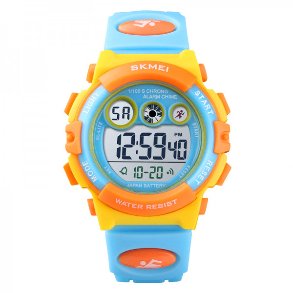 Ceas de copii sport SKMEI 1451 waterproof 5ATM cu cronometru,alarma, data si iluminare ecran, galben