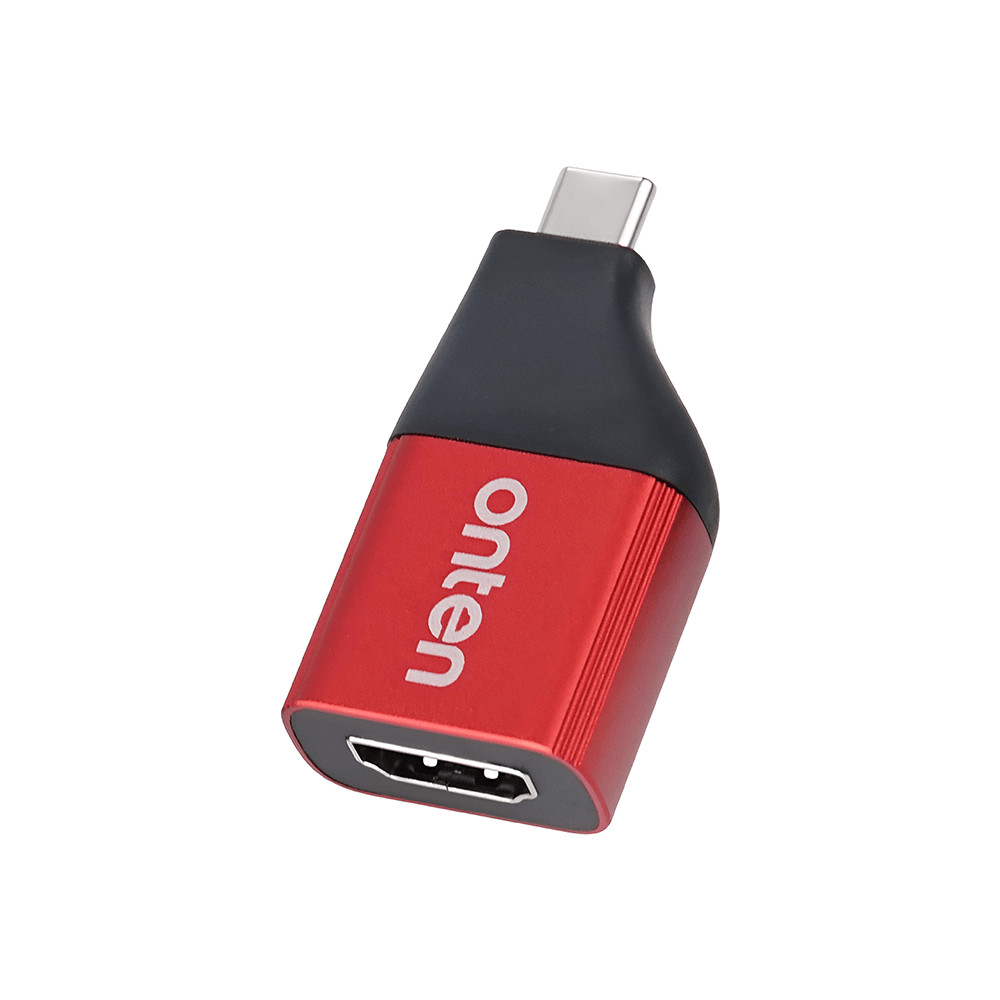 ONTEN Adaptor USB C - HDMI, convertor semnal TYPE-C tata (DP Alt Mode) la HDMI 4K@60Hz mama, compatibil Mac OS/iPad OS/Windows/Android/Linux, rosu