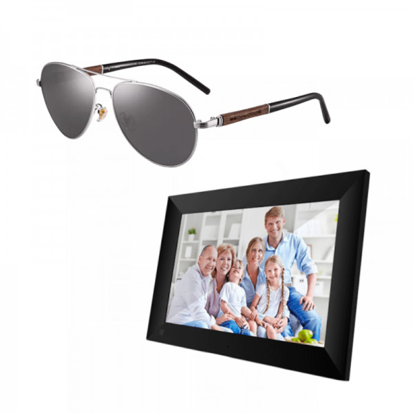Promotie Set rama digitala 10.1 inch, touchscreen si ochelari de soare polarizati, heliomat