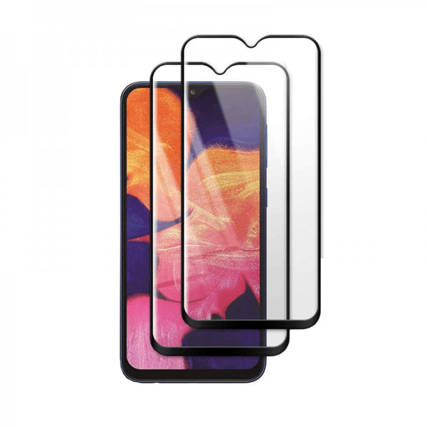 Set 2 folii protectie sticla securizata fullsize pentru Samsung Galaxy A10 SM-105 / M10 SM-M105 , negru