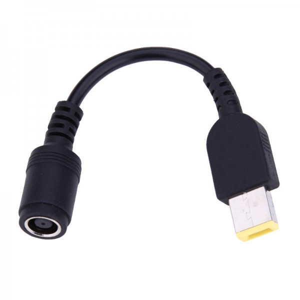 Cablu adaptor pentru incarcator de la 7.9x5.5mm la 11x4.5mm pentru laptop Lenovo, 5V / 12V, 15 cm, negru