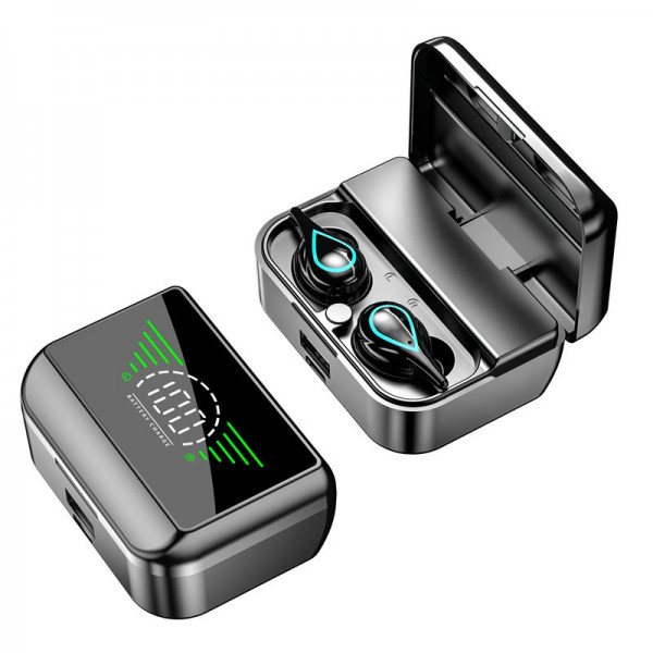 Casti wireless M31 HD Mirror, cu microfon si carcasa tip power bank, 6-12h functionare continua, tou