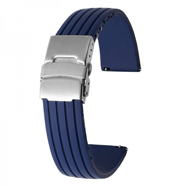 Curea ceas din silicon, 22 mm, pentru Galaxy Watch 3 45mm, Gear S3 Frontier, Huawei watch GT 3, Huawei Watch GT 2 46mm, Huawei Watch GT, albastru