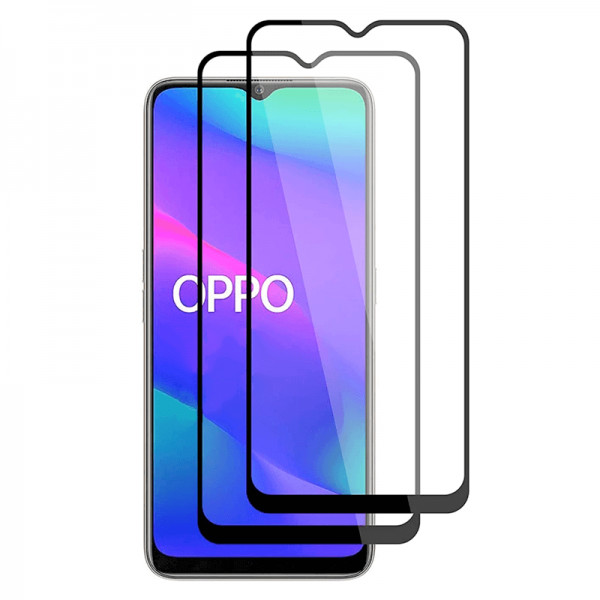 Set 2 folii protectie sticla securizata fullsize pentru Oppo A91 / Reno 3 , negru